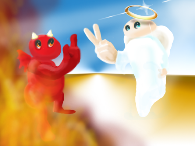 angel and devil - tribalism